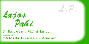 lajos pahi business card